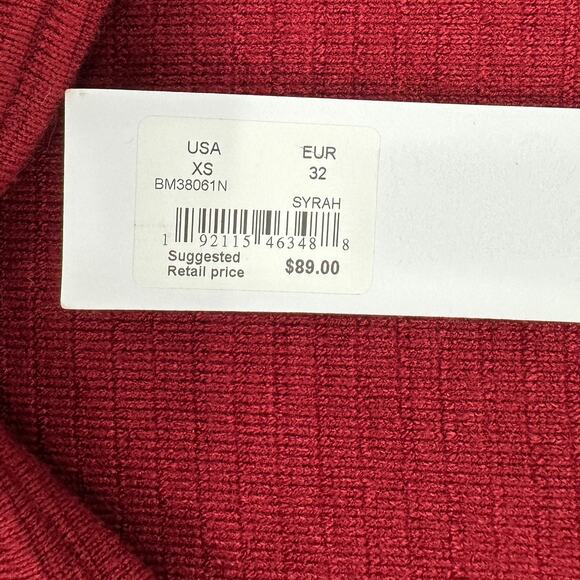 BB Dokota Cut Out Ribbed Long Sleeves Sweater Dress Maroon Womens XS - Picture 7 of 8